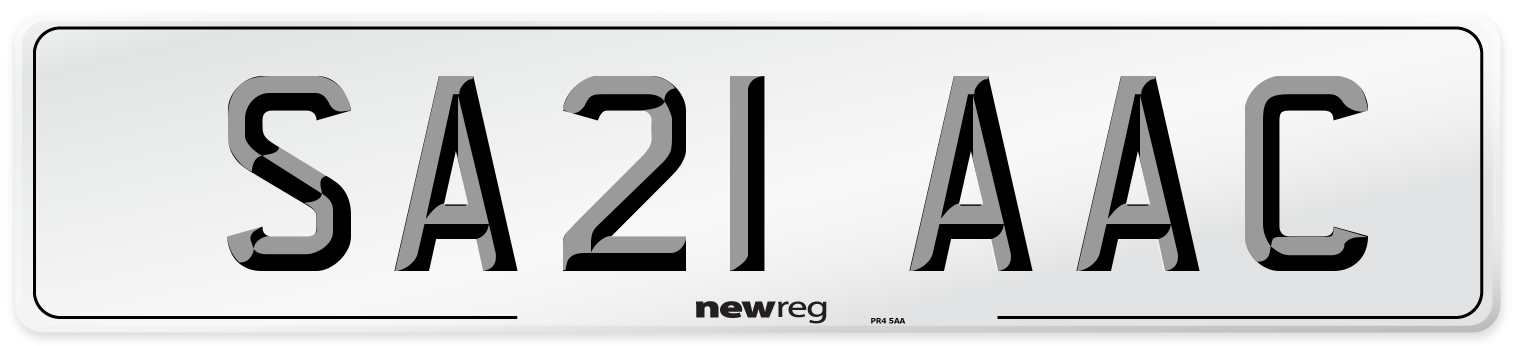SA21 AAC Number Plate from New Reg